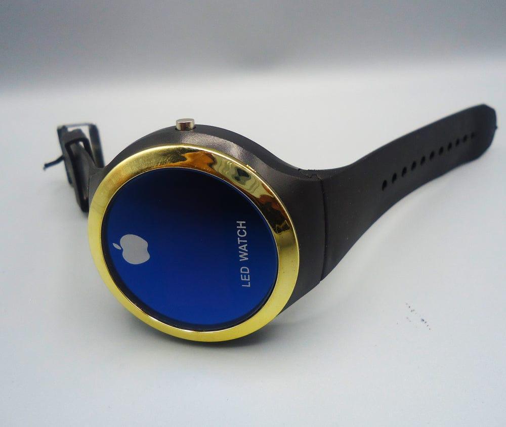Stylish LED Watch Blue Round Plastic Daily Wear