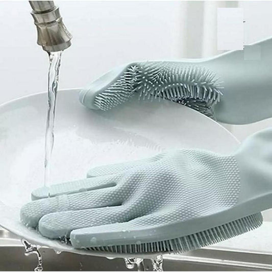 Light Green Silicone Dishwashing Gloves 100% Food Grade