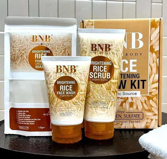 Rice Extract Bright & Glow Facial Kit for All Skin Types