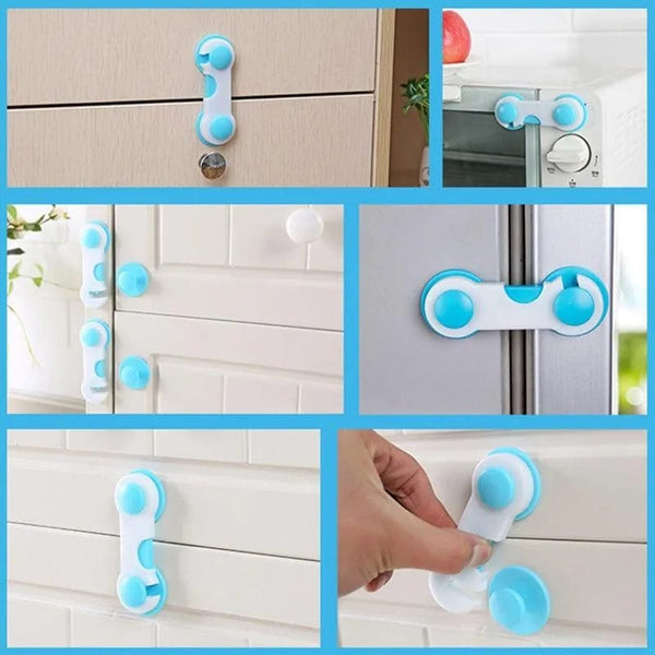 Child Safety Fridge Lock Blue ABS 9cm One Click
