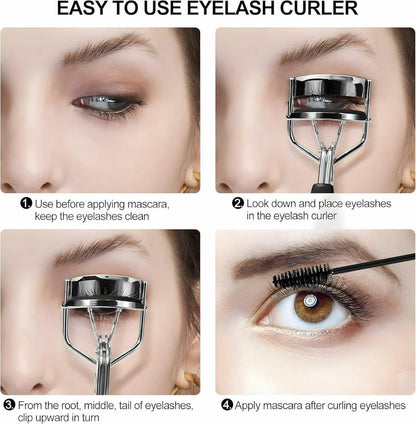 Reusable Eyelash Curler for Women Metal Pinch-Free Long Lasting Curls