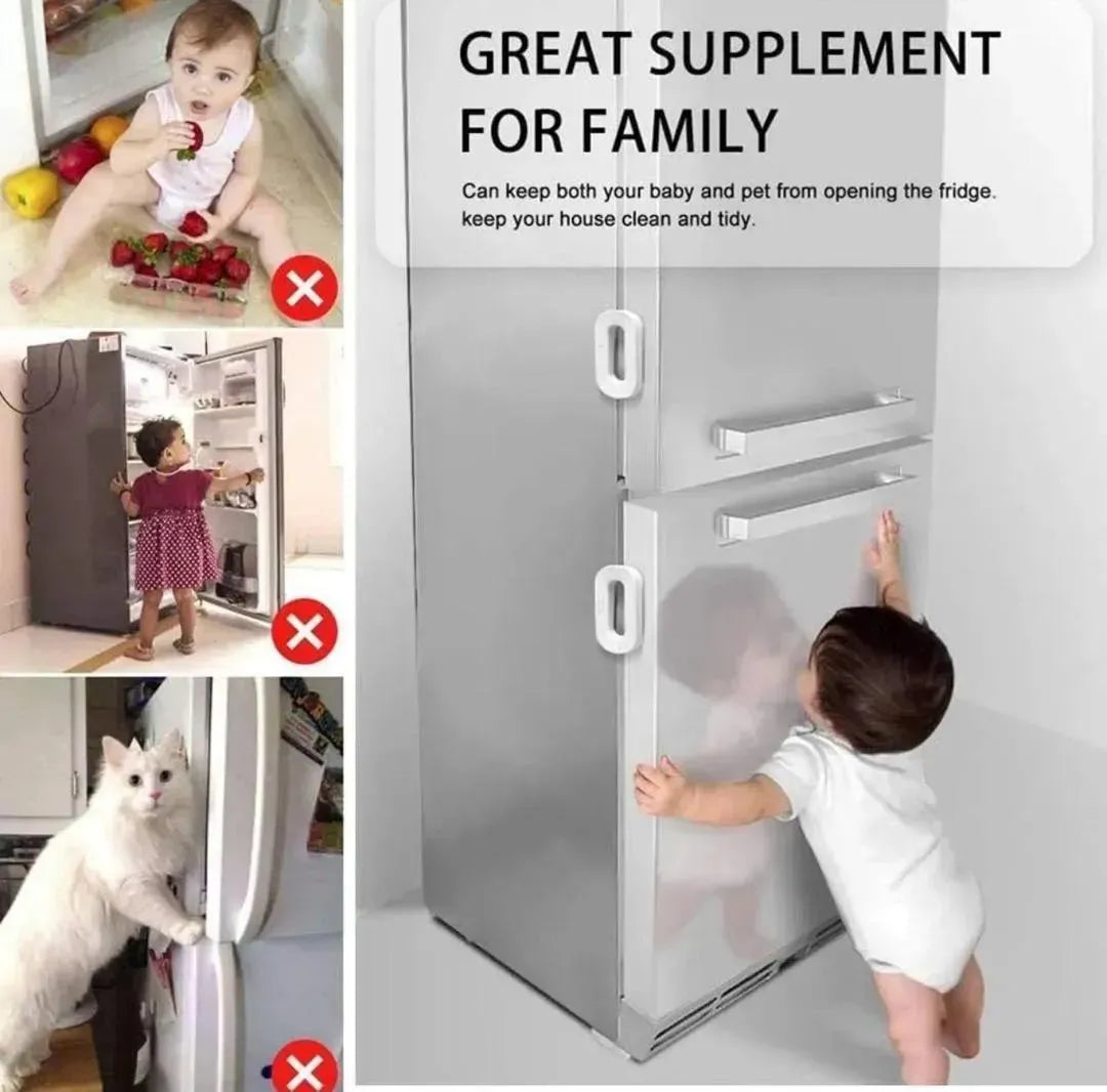 Refrigerator Lock with 3M Adhesive & Stainless Steel