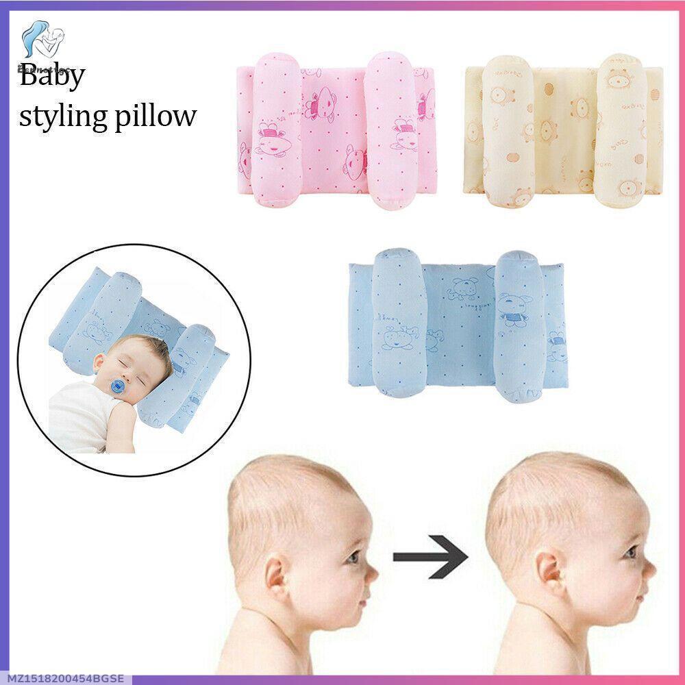 Baby Head Pillow 360 Support Cotton Pink Blue Cream
