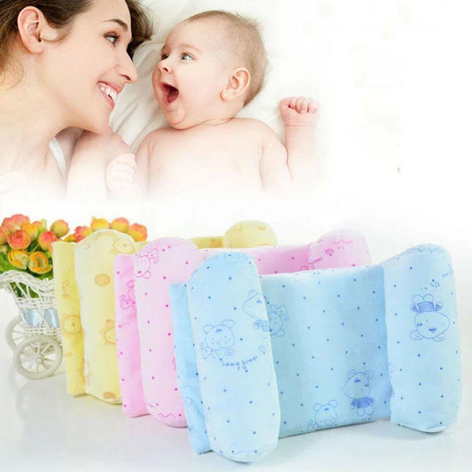 Baby Head Pillow 360 Support Cotton Pink Blue Cream