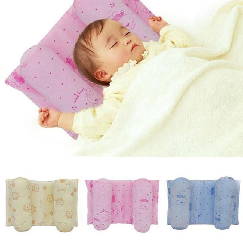 Baby Head Pillow 360 Support Cotton Pink Blue Cream