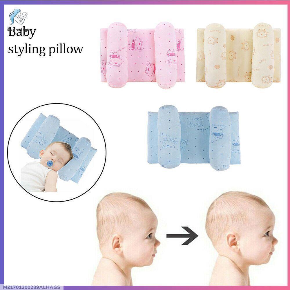 Baby Head Pillow 360 Support Cotton Pink Blue Cream