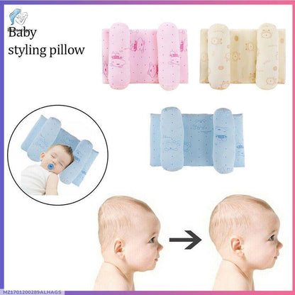 Baby Head Pillow 360 Support Cotton Pink Blue Cream