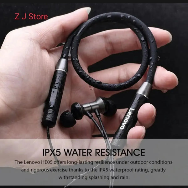Lenovo Neckband Bluetooth 5.1 Wireless Earbuds Black