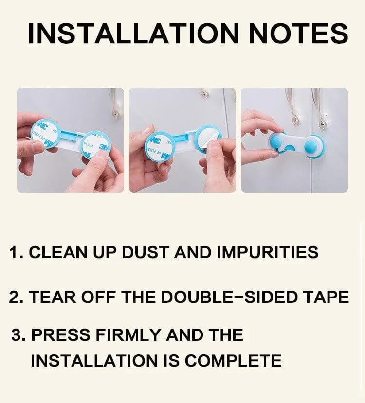 Child Safety Fridge Lock Blue ABS 9cm One Click