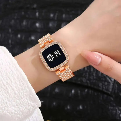 Digital Display Women's Bracelet Square Touch Watch