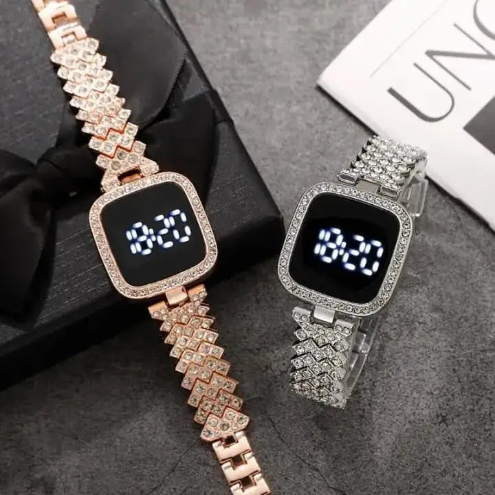 Digital Display Women's Bracelet Square Touch Watch