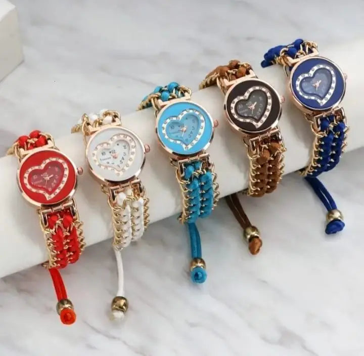 Heart Shaped Stylish Women's Bracelet Watch