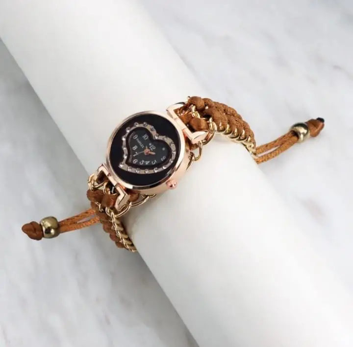 Heart Shaped Stylish Women's Bracelet Watch
