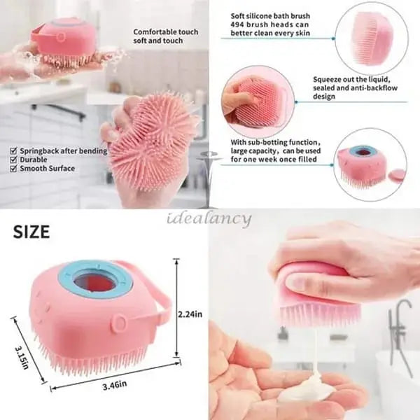 Premium Silicone Bath & Body Brush with Built-in Soap Dispenser