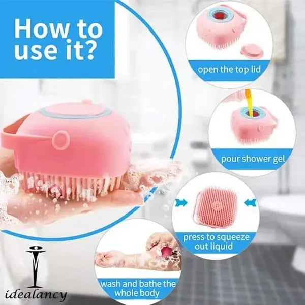 Premium Silicone Bath & Body Brush with Built-in Soap Dispenser