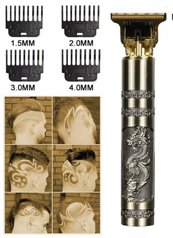 Men Hair Clipper with Dragon Design Carbon Steel Blade