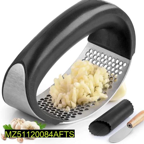Stainless Steel Garlic & Ginger Crusher Black