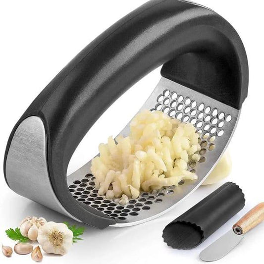 Stainless Steel Garlic & Ginger Crusher Black