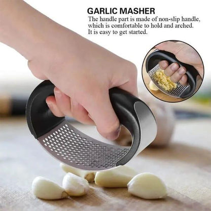 Stainless Steel Garlic & Ginger Crusher Black