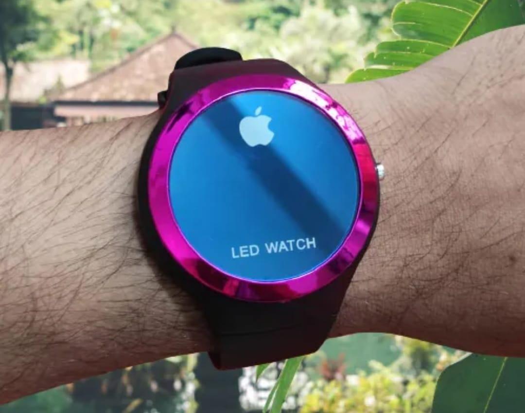Stylish LED Watch Blue Round Plastic Daily Wear