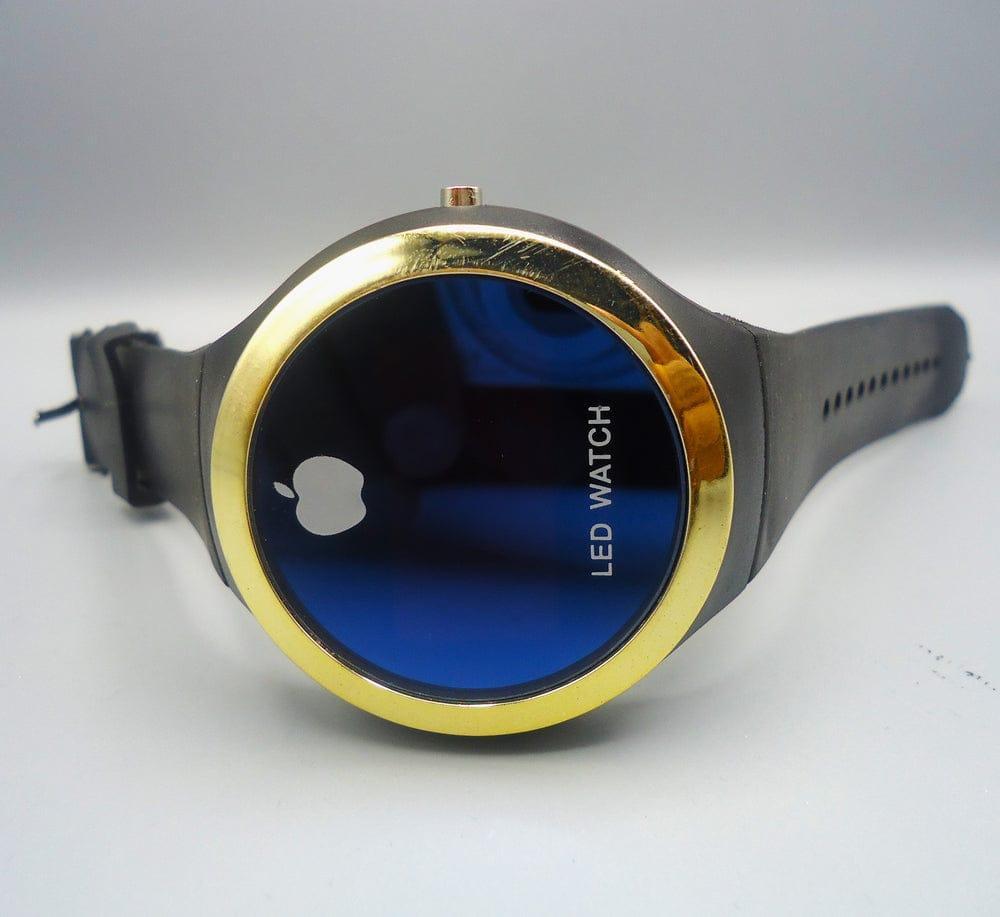 Stylish LED Watch Blue Round Plastic Daily Wear