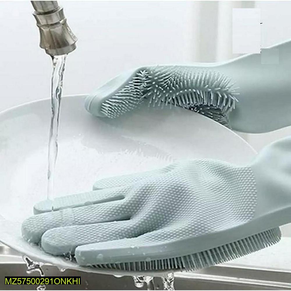 Light Green Silicone Dishwashing Gloves 100% Food Grade