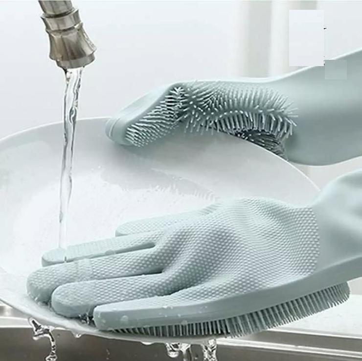 Light Green Silicone Dishwashing Gloves 100% Food Grade