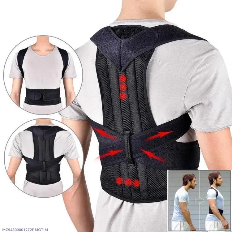 Men Adjustable Mesh Posture Corrector Belt Black