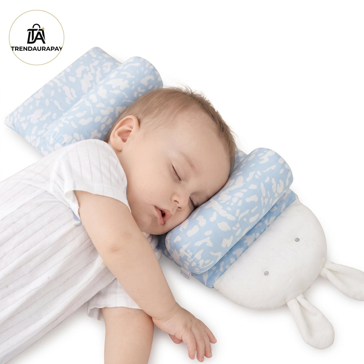 Baby Head Pillow 360° Support – Soft Cotton, Cute Design