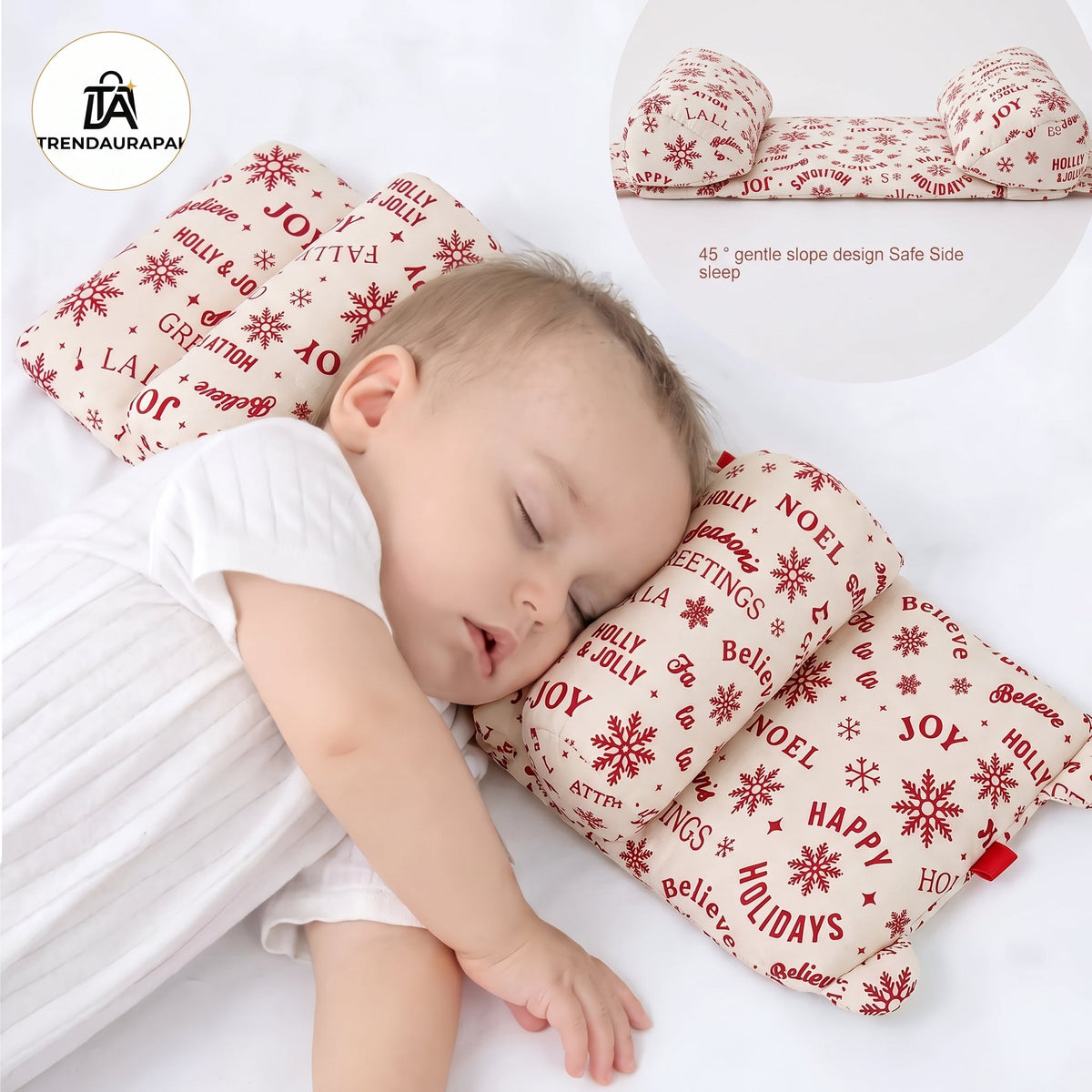 Baby Head Pillow 360° Support – Soft Cotton, Cute Design