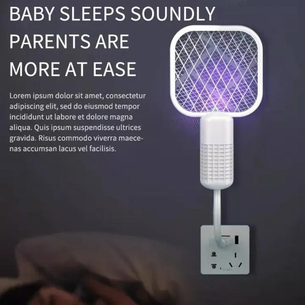Portable Mosquito Killer Electric Swatter Purple Night Light
