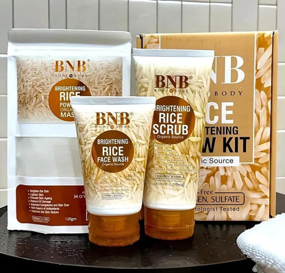 Rice Extract Bright & Glow Facial Kit for All Skin Types