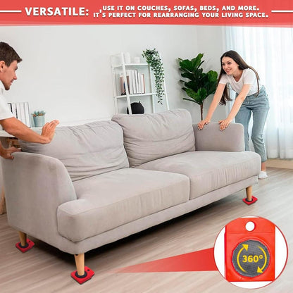 Red Metal Furniture Mover Tool Set 11.9