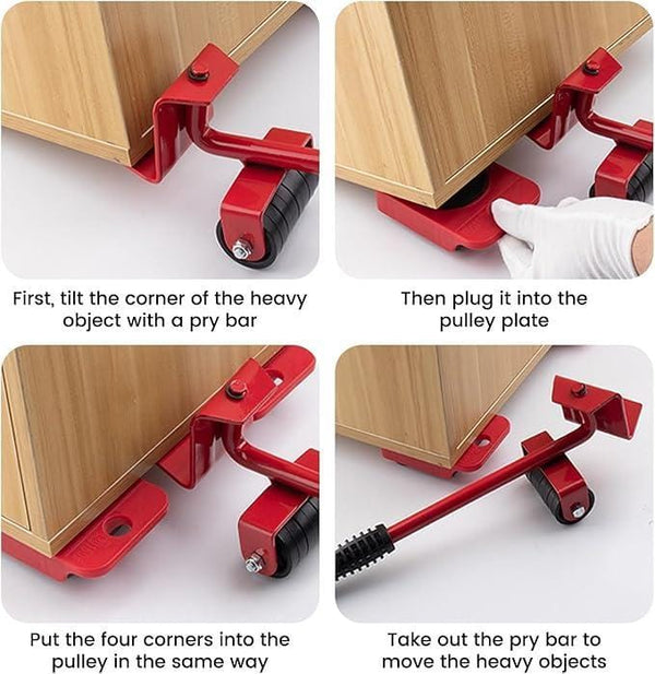 Red Metal Furniture Mover Tool Set 11.9