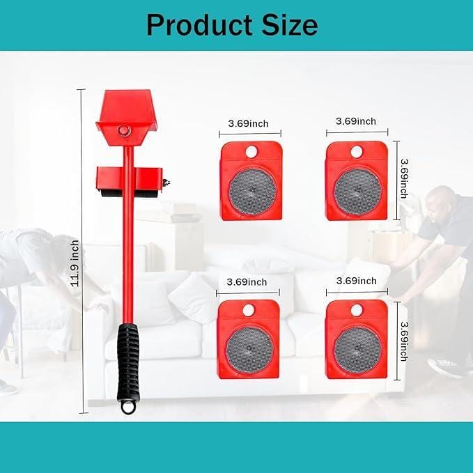 Red Metal Furniture Mover Tool Set 11.9