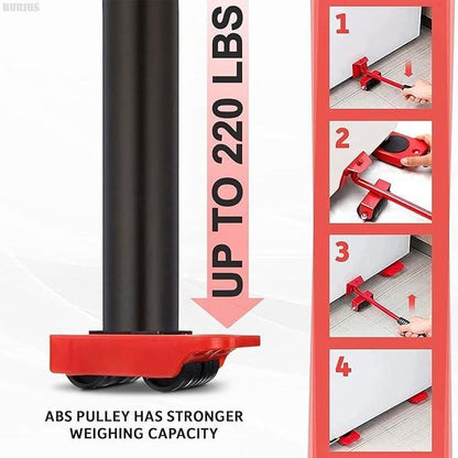 Red Metal Furniture Mover Tool Set 11.9